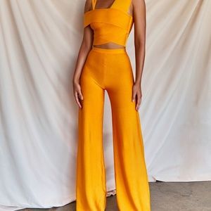 House of CB | 'Malina' Orange Bandage Flared Trouser